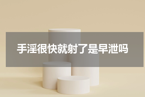 手淫很快就射了是早泄吗