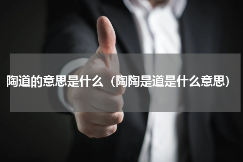陶道的意思是什么（陶陶是道是什么意思）