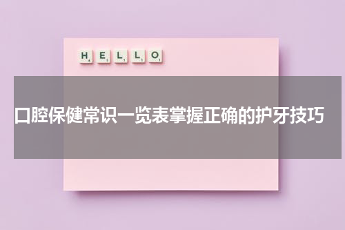  口腔保健常识一览表掌握正确的护牙技巧